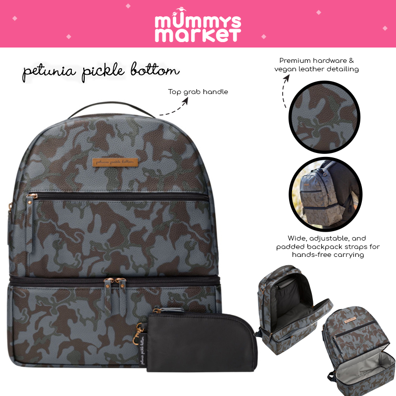 Petunia Pickle Bottom Axis Backpack - Camo Matte Leatherette